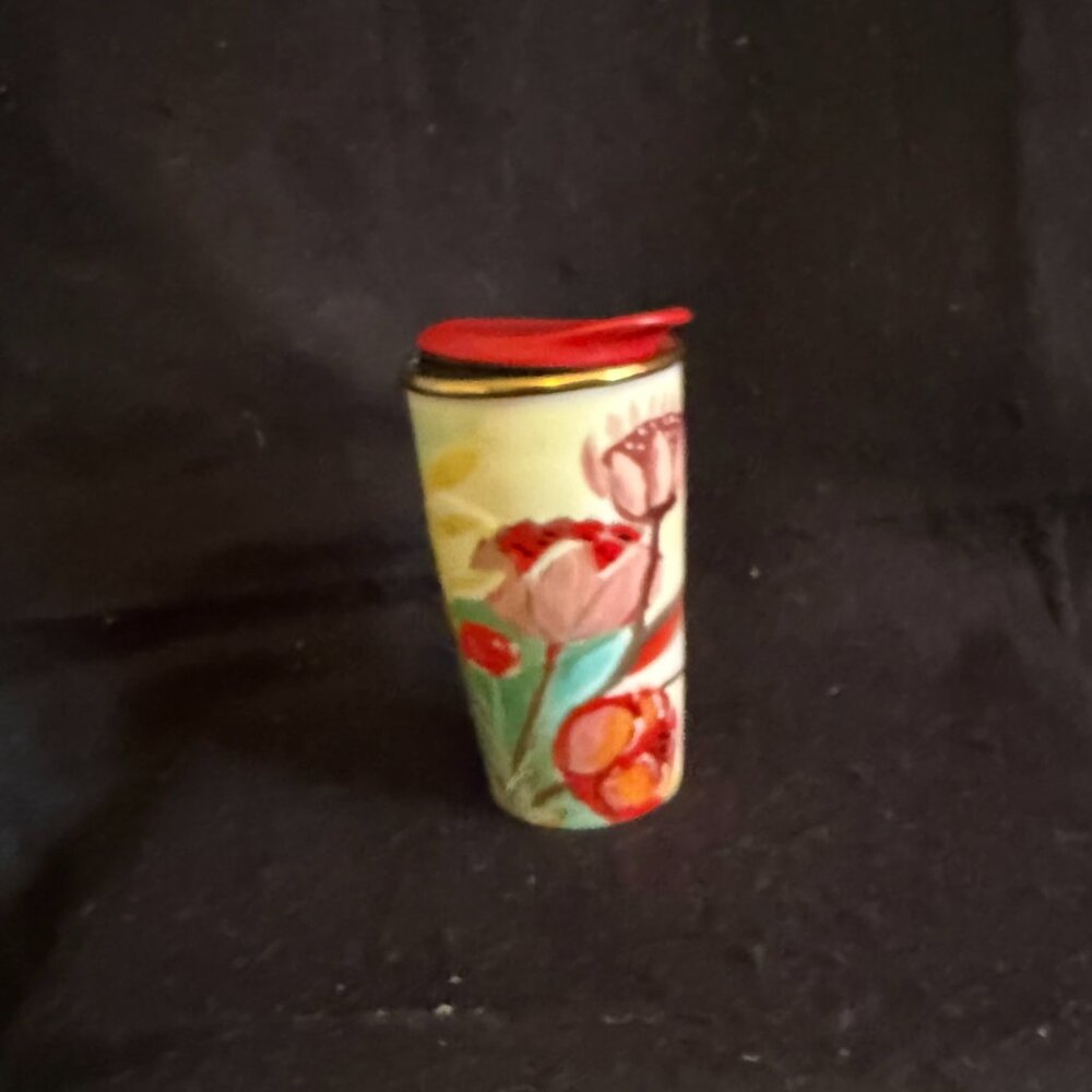 Starbucks Floral Ceramic Cup Tumbler W/Lid - Picture 4 of 7